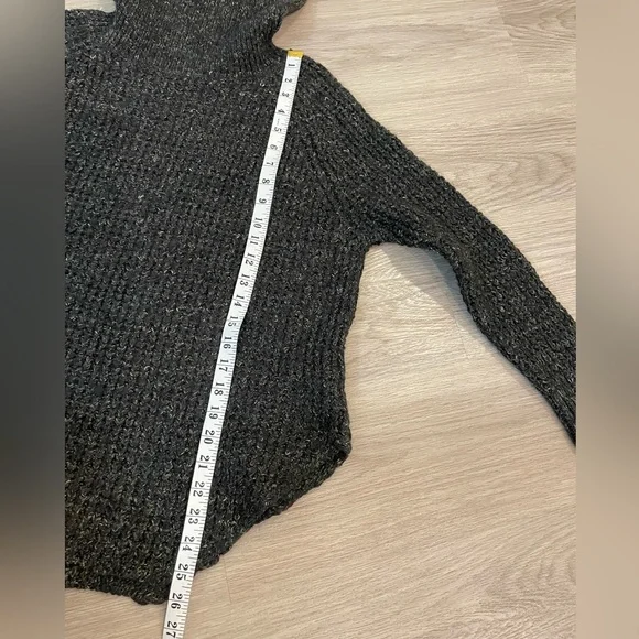 FREE PEOPLE Grey Knit Oversized Sweater Wool/linen Blend. - Picture 8 of 8